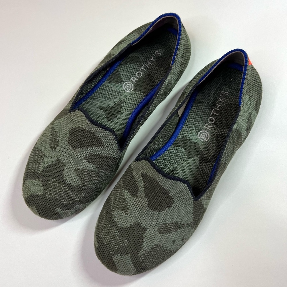 Rothy’s The Loafer Kids Size 4 in Olive Camo